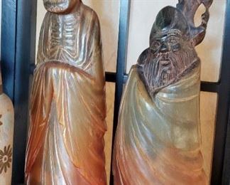 Two Carved Horn Wise Men