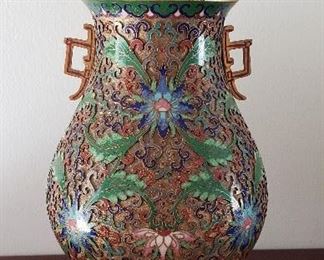 Vintage Gilt Raised Cloisonne Lidded Jar