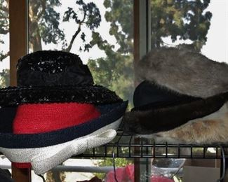 Vintage Ladies' Hats, some Fur