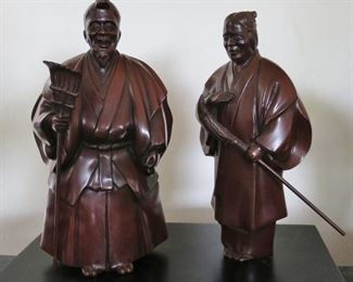 Mid-Century Japanese Bronze Farmer & Wife