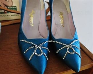 Silk and Rhinestone Evening Shoes