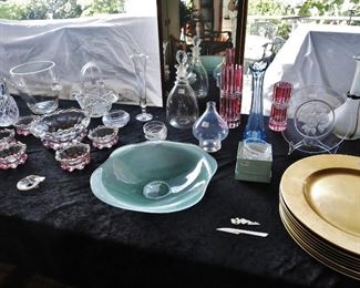 Selection of Fine Crystal and Victorian Salad Set