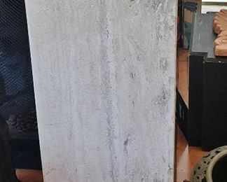 Pair of Sleek Mid-Century Travertine Marble Pedestals