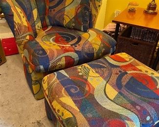 90’s chair and ottoman 