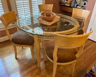 Sigma round glass kitchen table and 4 chairs