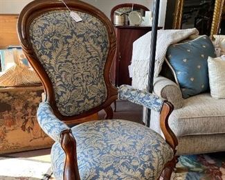 PAIR Blue Parlor Armchairs, $375/pair