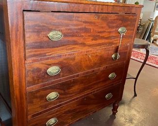 Reduced! 1820s Sheraton Chest of Drawers, was $3950, now $2500 [45" H x 45" W x 20.5 D]