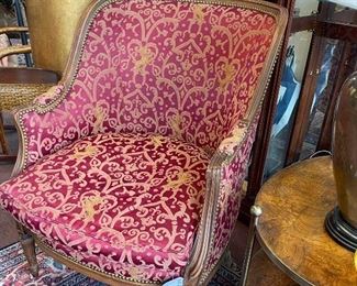 Pair of Ruby and Gold Chairs, $575 each, $950 pair