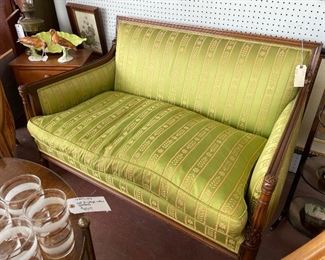 Green Silk Settee, $800
