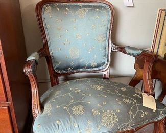 Pale Blue Silk Chair, $275