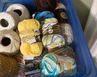 Knitting yarn and sewing fabric