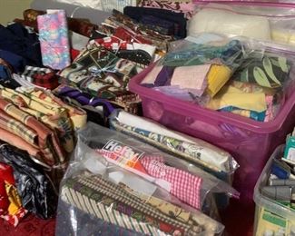 Knitting yarn and sewing fabric