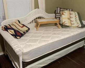 White wicker daybed