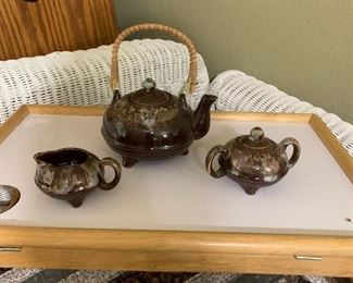 Japanese style teapot and cream/sugar