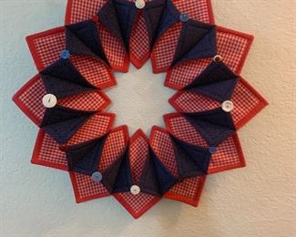 Patriotic cloth wreath