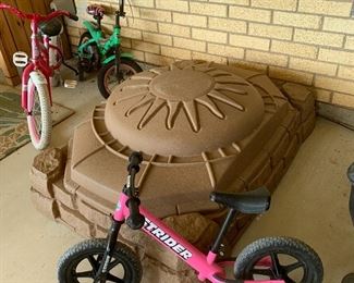 Bike trainers and sand box