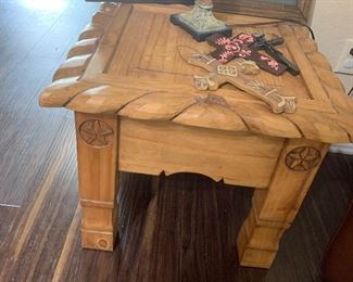 Rustic lone star side table