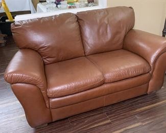 Leather love seat