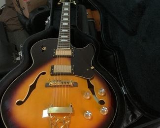 Kona hollow body guitar with case