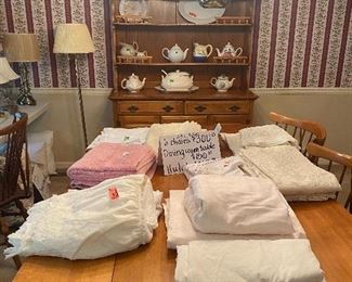 Curtains and table linens, freshly laundered!!! 