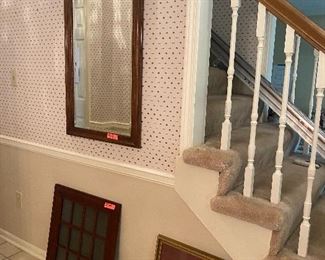 Wall mirror, picture frames