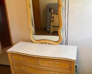 Vintage French Provincial Three Drawer Dress with Mirror