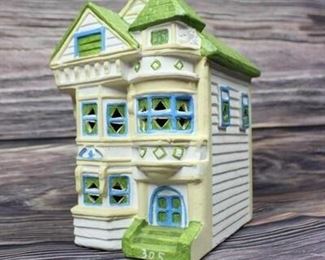 Vintage Knob Hill Ceramic Coin Bank by Mann