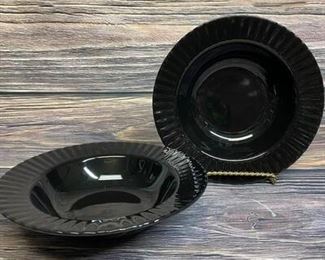 lot of 2 MIKASA Potpourri Black Tulip bowls