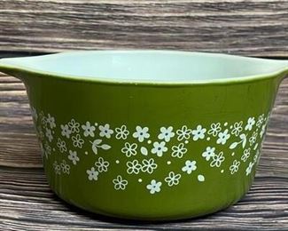 Pyrex CRAZY DAISY Cinderella Bowl oven ware 1 qt CASSEROLE BAKING DISH