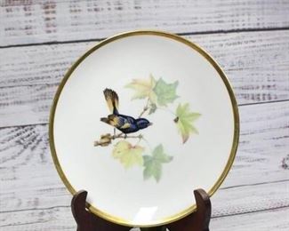 1960s Hutschenreuther Audubon Salad Plate Redstar Bird
