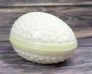 Vintage Belleek Yellow Lustre Ware Egg Embossed with Daisies