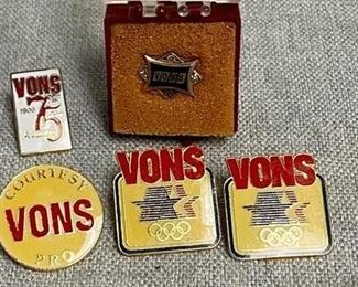 Vintage VONS Grocery Service Enamel Lapel Pin Set