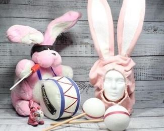 Energizer Bunny Handmade Halloween Costume with Stuffed Plush and Toy Props