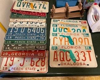 Georgia and Florida license plates. Some early issues 