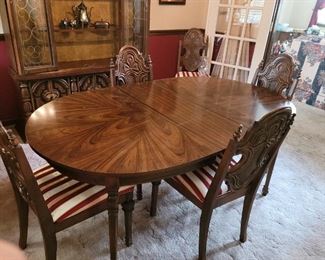 Dining table with six chairs
