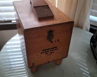 Esquire wooden shoe shine box