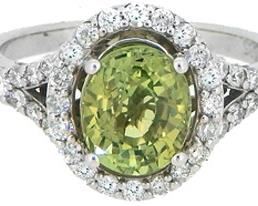 2.02ct Alexandrite and .98ct Diamond Ring