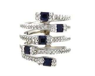 1.4ct Sapphire and 1.01ct Dm Ring