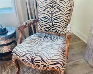 Zebra Print Accent Chair, one of two