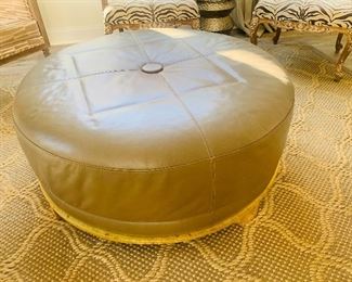 Leather Ottoman, Glen Armand