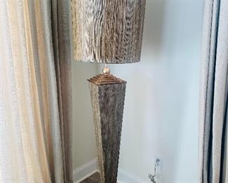 Abstract Floor Lamp with Fleur de Lis Detail