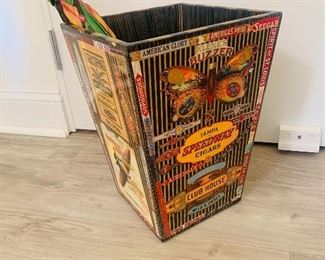 Unique LA Flare with Ad Art, Wood Containers/Trash Bins, One of Two
