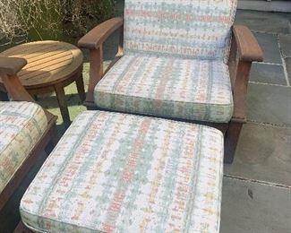 Teak Outdoor Patio Chair and Ottoman