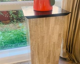 Faux Marble Accent Stand, one of two