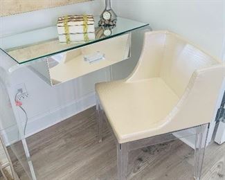 Lucite Vanity and Vanity Chair