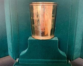 1970 Keeneland Race Track 14K Yellow Gold Presidential Mint Julep