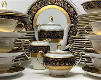 Rosenthal Continental Ninety-Six Piece Dinnerware Set in Navy and Gold