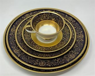 Rosenthal Continental Ninety-Six Piece Dinnerware Set in Navy and Gold