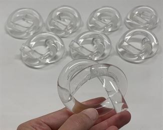 Vintage Dorothy Thorpe Style Lucite Pretzel Knot Napkin Holders, Set of Eight (8)