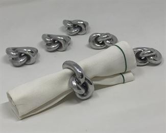 Vintage Knot Napkin Rings, Set of Six (6)